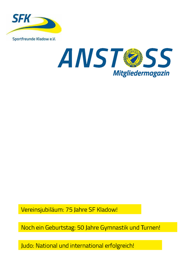 Titelseite ANSTOSS 150